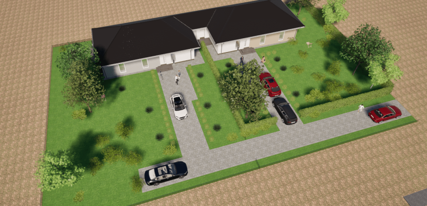 Gyálon eladó új ikerház nagy telekkel