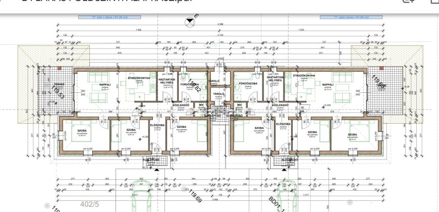 Gyálon eladó új ikerház nagy telekkel