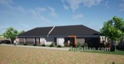 Inárcson eladó új építésű ikerház elülső fele